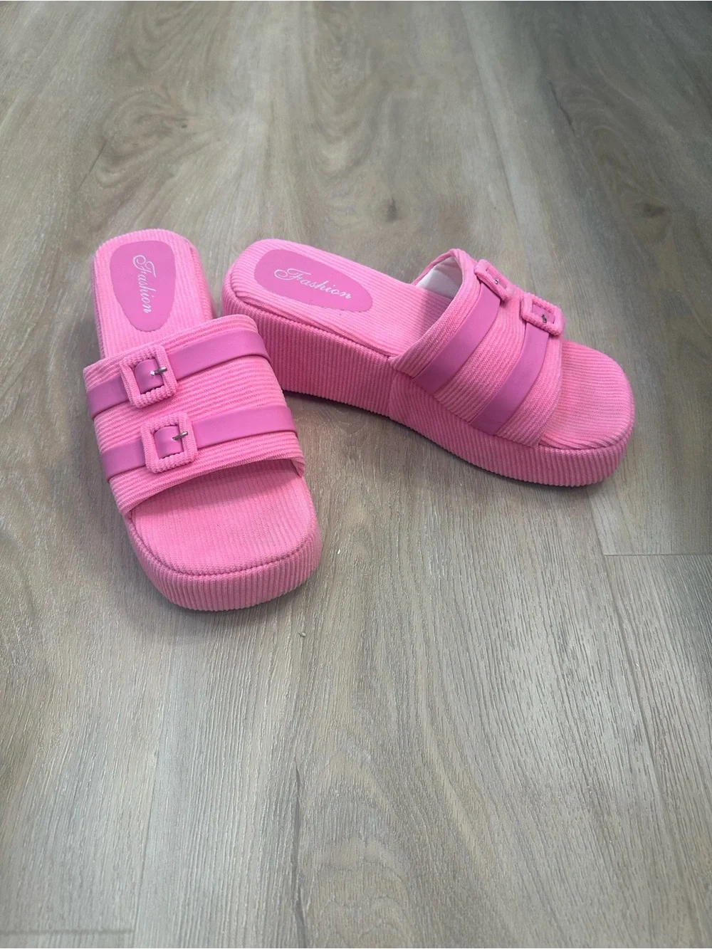 Fashion Pink Platform Slide Sandals for Women